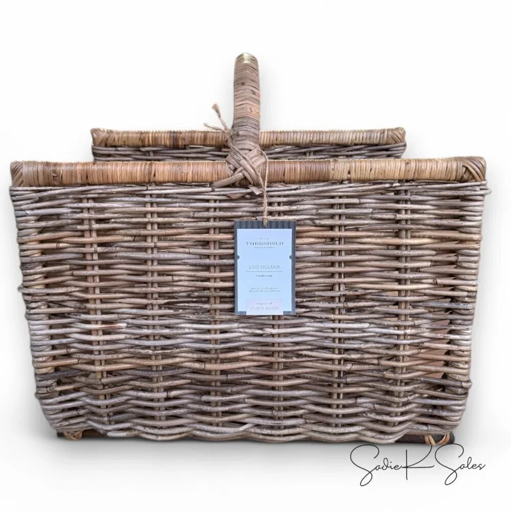 20” Kooboo Rattan Log Holder Basket –‎ Threshold Studio McGee, Target 2021